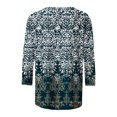 thumbnail image 5 of CYMMPU 3/4 Sleeve Blouses for Women Dressy Casual Geometric Printed Loose Fit Round Neck Summer Trendy Shirts Spring Tops T-Shirts Western T-Shirts XXXXXL, 5 of 5