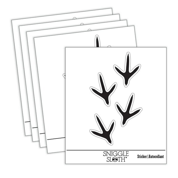 Chicken Footprints Tracks Car Window Bumper Water Bottle Phone Tablet Laptop Waterproof Vinyl Decal Sticker Set 5-Pack - Gloss Finish - 2.0"