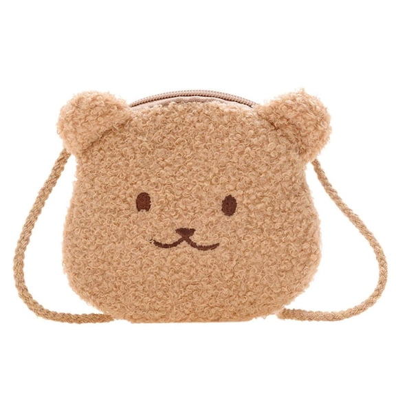 Kids Coin Purse Wallet Shoulder Bag,Zippers Handbag Plush Coin Pouch Crossbody Bag Messenger Bag for Coin Lipsticks