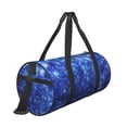 thumbnail image 3 of Xecao Blurred Star Snow Christmas print Round Travel Duffel Bag is a foldable gym bag with an inner pocket, perfect for travel sports, 3 of 8