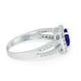 thumbnail image 3 of Dazzling Split Shank Ring Blue Sapphire CZ 925 Sterling Silver Size 5, 3 of 6