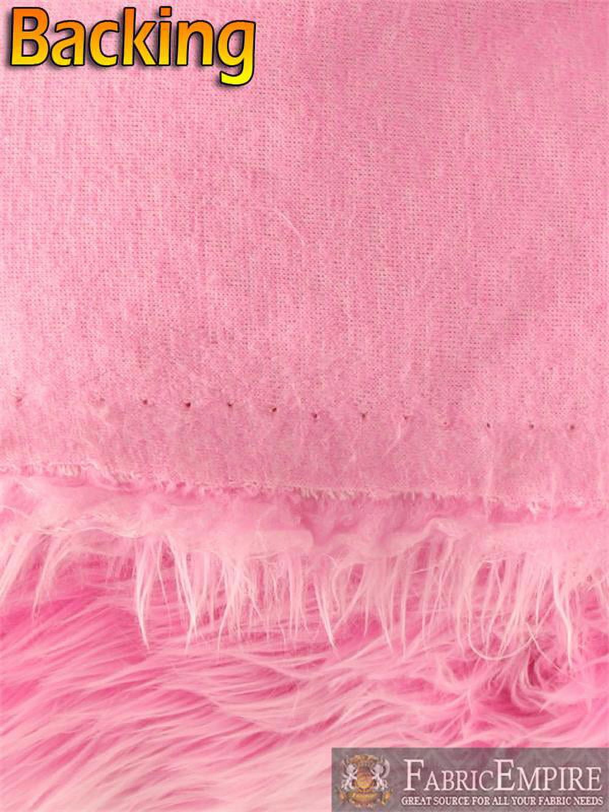 Faux Fur Long Pile Shaggy CANDY PINK / 60" Wide / Sold by the yard