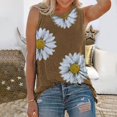 thumbnail image 2 of T-Shirts à Manches Longues Imprimés Marguerites pour Femme, Blouse Graphique, 2 of 2
