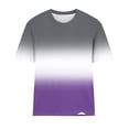thumbnail image 3 of UPPADA T-Shirts d'Été Mignons pour Femmes Tendance à Imprimé Dégradé T-Shirts Chemises Décontractées à Col Rond Blouses Coupe Ample Chemises Basiques Blouses Violet,G, 3 of 4