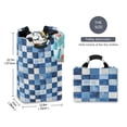 thumbnail image 2 of Yayeee Freestanding Laundry Hamper with Handle Collapsible Large Storage Basket for Clothes, Blue and Gray Plaid Pattern, 2 of 7