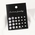thumbnail image 4 of 12 pares de aretes decorativos de circonita lujosos, simples, brillantes y cuidadosos son adecuados para regalos a fiestas y parejas., 4 of 5