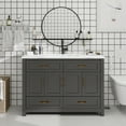 thumbnail image 2 of 48" Black Bathroom Vanity with Ceramic Sink Combo, Abundant Storage Cabinet -4 Soft close doors and 4 drawers, 2 of 10