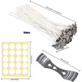 thumbnail image 2 of Candle Wicks, 100 Pcs Cotton Candle Wick Pre Waxed Candle Wicks with Stainless Steel Wick Fixed Holder and 100PCS Double-sided Dots Wick Stickers, 2 of 5