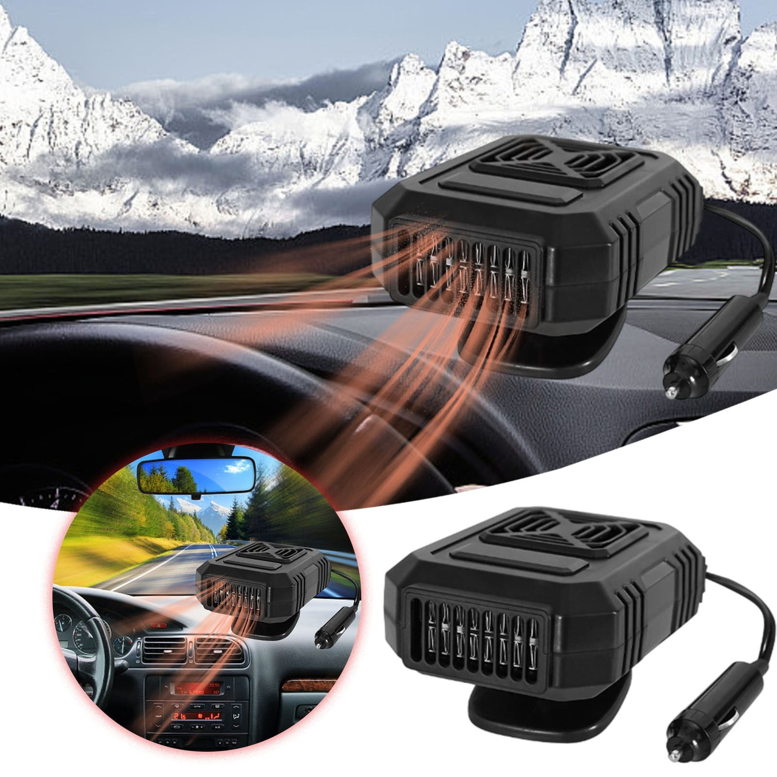 walmart car heater cigarette lighter Portable Car Heater,200W Fast Heating Car Heaters for Vehicle,12V Car Heater  that Plugs into Cigarette Lighter,with 360° Rotatable Base 2-in-1 Heating/Cooling  Function