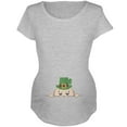 thumbnail image 1 of St. Patrick's Day Peeking Baby Maternity Soft T Shirt Heather LG, 1 of 1
