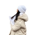 thumbnail image 3 of Jkerther 3 Pcs Winter Knit Beanie Hat Neck Warmer Scarf and Touch Screen Gloves Winter Set Skull Cap for Women, 3 of 6