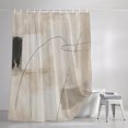 thumbnail image 3 of Beige Gray Black Vintage Shower Curtains for Bathroom, Modern Abstract Linen Texture Waterproof Fabric Shower Curtain, Decorative Bathroom Curtain for Bathtub, 72"x84", No Hooks Included, 3 of 9