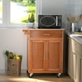 thumbnail image 2 of Costway Chariot de Cuisine en Bois Îlot de Rangement Roulant Supérieur en Acier Inoxydable, 2 of 10