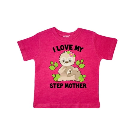 

Inktastic Cute Sloth I Love My Step Mother with Green Leaves Gift Toddler Boy or Toddler Girl T-Shirt
