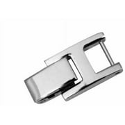 SILVER STAINLESS STEEL FOLD OVER CLASP WOMENS WATCH BRACELET EXTENDER LINK 10mm WIDE/TONGUE IS 4MM WIDE/MEASURE YOUR ITEM :)