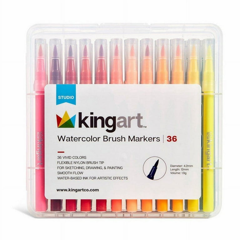 Studio King Art Watercolor Brush Markers Set of 36 With Case 