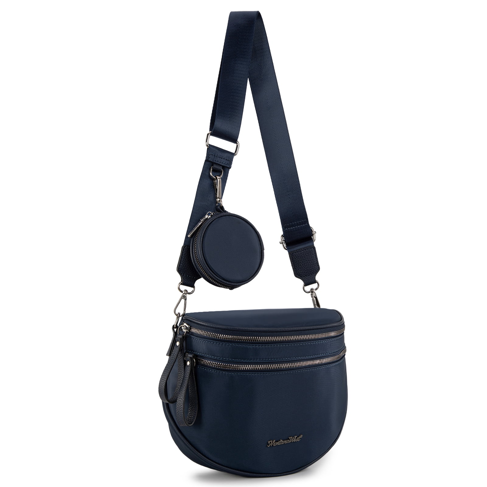 Montana West Large Crossbody Bags for Women Bum Bag Sling Purse with Adjustable Strap, Navy