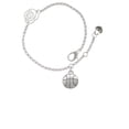 thumbnail image 2 of Delight Jewelry Silvertone Large Basketball Silver-tone Rose Link Chain Bracelet, 6.25"+1.75" Extender, 2 of 4