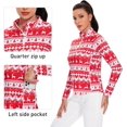 thumbnail image 4 of SHIBA-Womens Golf Shirt Long Sleeve Athletic Quarter Zip Pullover Sun Protection with Pocket, 4 of 4