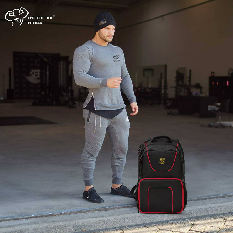 519 Fitness Meal Prep Backpack,Hiking Outdoor Insulated Unisex Lunch Cooler  with Computer Compartment,Include 6 Meal Containers,2 Ice Packs and Shaker