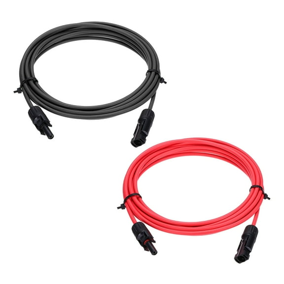 Uxcell 1 Pair Solar Panel Extension Cable, 14AWG 1000V Male to Female Waterproof Solar Extension Wire, Solar Panel Cable for RVs, Solar Panels, Photovoltaic Systems, Black&Red 16.4ft