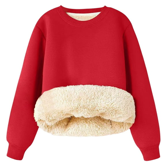 Gubotare Sweatshirt Girls Toddler Baby Girls Sweatshirts Casual Pullover Crewneck Winter Long Sleeve Tops Shirts Size 3T 4T (Red,3-4 Years)