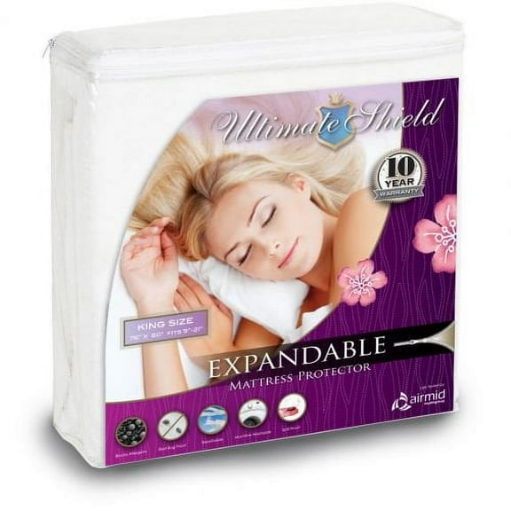 Ultimate Shield Mattress Encasement, Queen, Allergen Proof, Bed Bug Protection