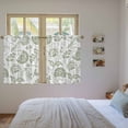 thumbnail image 4 of Farmhouse Spring Tier Curtains, Sage Green Fruit Plant Leaf Flower Light Filtering Kitchen Curtains, 2Pcs Rod Pocket Half Window Treatments Panels for Sink Cafe Cabinet Basement 27.5x45 Inches, 4 of 9