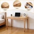 thumbnail image 4 of Modern Wood Computer Desk with 2 Drawers.Mid Century Home Office Desk Study Desk PC Table Standing Desk for Study,Bedroom,Living Room,Office,Wood, 4 of 8