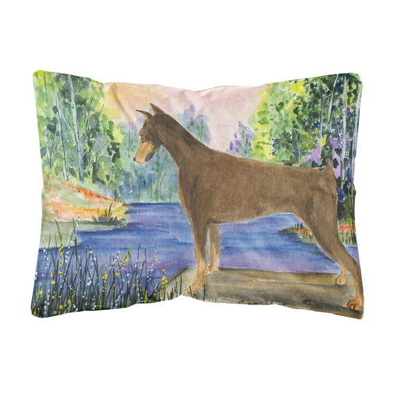 Carolines Treasures SS8066PW1216 Doberman Decorative Canvas Fabric Pillow, Large, Multicolor