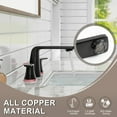 thumbnail image 6 of Eclife 8" Widespread 2-Handle 3 Hole Bathroom Faucet Full Brass, 4" Height, Rose Black Decor, 6 of 9