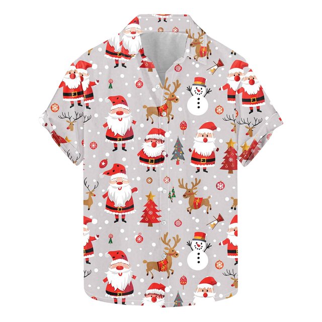 Camisas de Manga Larga para Hombres, Botón de Impresión Blusa de Cuello, Camisa de Poliéster de Moda Casual