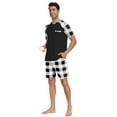 thumbnail image 4 of MINTREUS Men's Pajamas Colors Contrast Short Sleeve Round Neck 2-piece Set Men's Loose Shorts Casual Set Raglan Pajamas, 4 of 6