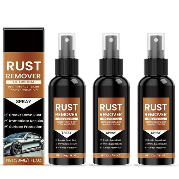 Eliminador e inhibidor de óxido multiusos para automóviles (3 unidades, 30 ml): fórmula potente para la limpieza y protección de metales.