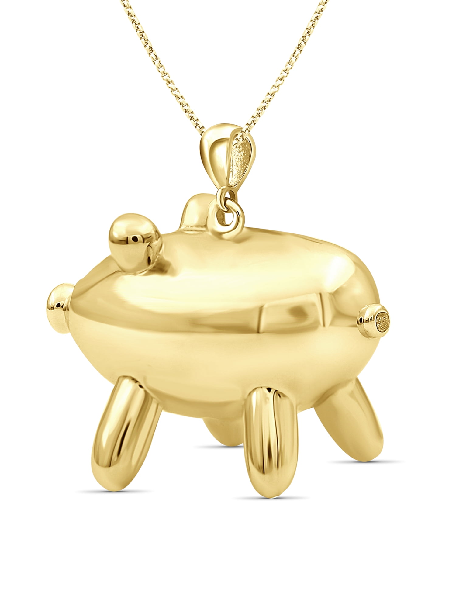 Silver Chain Necklace for Women – 14K Gold Plated Silver Pig Necklace – Chic, Stunning Silver Statement Necklace Gifts by JewelersClub