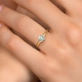 thumbnail image 4 of Gem Stone King 14K Yellow Gold Green Prasiolite Engagement Ring for Women | 0.80 Cttw | Round 6MM | Gemstone Birthstone | Size 6, 4 of 6