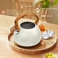 GasSaf Stove Top Loud Whistling Tea Kettle,3.2 Qt/3 Liter White Stainless Steel Kettle with
