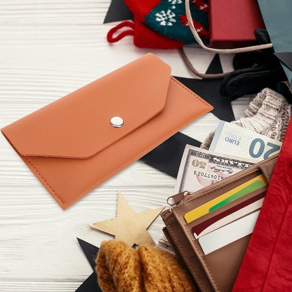 OUNONA Women’s Wallet Card Holder Chocolate 1Pc Korean Style Compact Travel Wallet