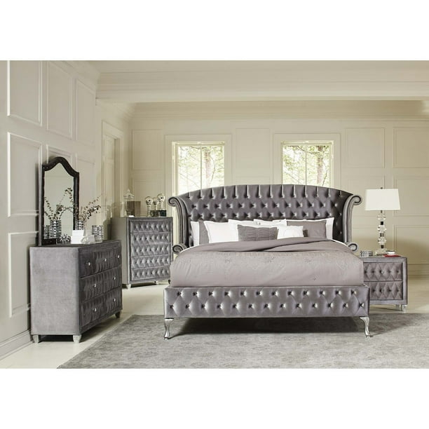 Coaster Deanna 4 Piece Eastern King Bedroom Set Grey Color Finish Other Style Modern Com Coaster Deanna 4 Piece Eastern King, Coaster Eastern King Bed