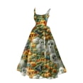 thumbnail image 1 of Halloween pour Femmes Robe Évasée Imprimée Sans Manches Tunique Invité de Mariage Robe de Soirée Formelle Tenue Élégante, 1 of 3