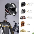 thumbnail image 5 of Soporte para casco de motocicleta, soporte para casco de motocicleta con forma de balón de fútbol Soporte de pared con rotación de 180° con gancho doble para ropa deportiva, abrigos, sombreros, a, 5 of 5