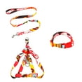 thumbnail image 3 of 3 Pcs/ensemble Laisse Alliage de Zinc Imprimé Réglable Moyen Harnais Décoratif Extérieur Lavable Accessoires Animaux Rouge, 2x120cm L, 3 of 9