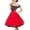 Red, variant on Womens Summer Dresses Retro Hepburn Style Waist Cinching Polka Dot Bow Spliced Large Swing Dress