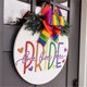 thumbnail image 5 of Oferta por tiempo limitado!Puerta decorativa del Día del Orgullo que cuelga artesanías de madera colgante de puerta de madera decoración del Festival, 5 of 8