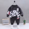 thumbnail image 5 of CAUYDY 3 6 9 12 18 24 Months 1-5T Toddler Boys Going Home Outfit Infant Long Sleeve Sweatshirt and Elastic Pants 2Pcs Clothing Set Fall Winter Gift for Baby Dark Gray for Sizes 2-3 Years, 5 of 5