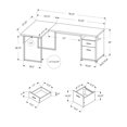 thumbnail image 2 of Monarch Specialties Computer Desk, Home Office, Corner, Left, Right Set-up, Storage Drawers, 80"l, L Shape, Work, Laptop, Metal, Laminate, Grey, Contemporary, Modern, 2 of 3