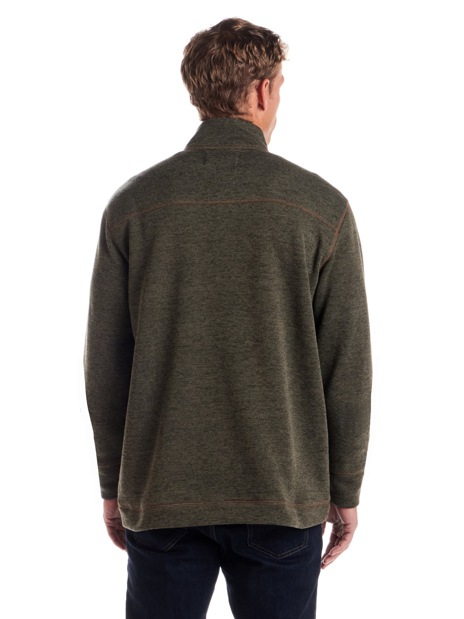 Frontier Threads Men's Long Sleeve Button Mock Neck Sweaterfleece