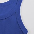 thumbnail image 4 of Women's Scoop Neck Ribbed Sleeveless Tank Top, Stretchy Casual Shirt for Workout or Everyday Summer Wear,Blue S, 4 of 5