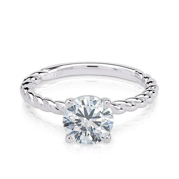 Veda Jewel Twisted 1.76 Ct Round Cut Lab-Created Diamond Ring - 14K White Gold Plated Lab-Created Diamond Engagement Ring - Perfect Wedding and Anniversary Gift for Women's - Promise Rings