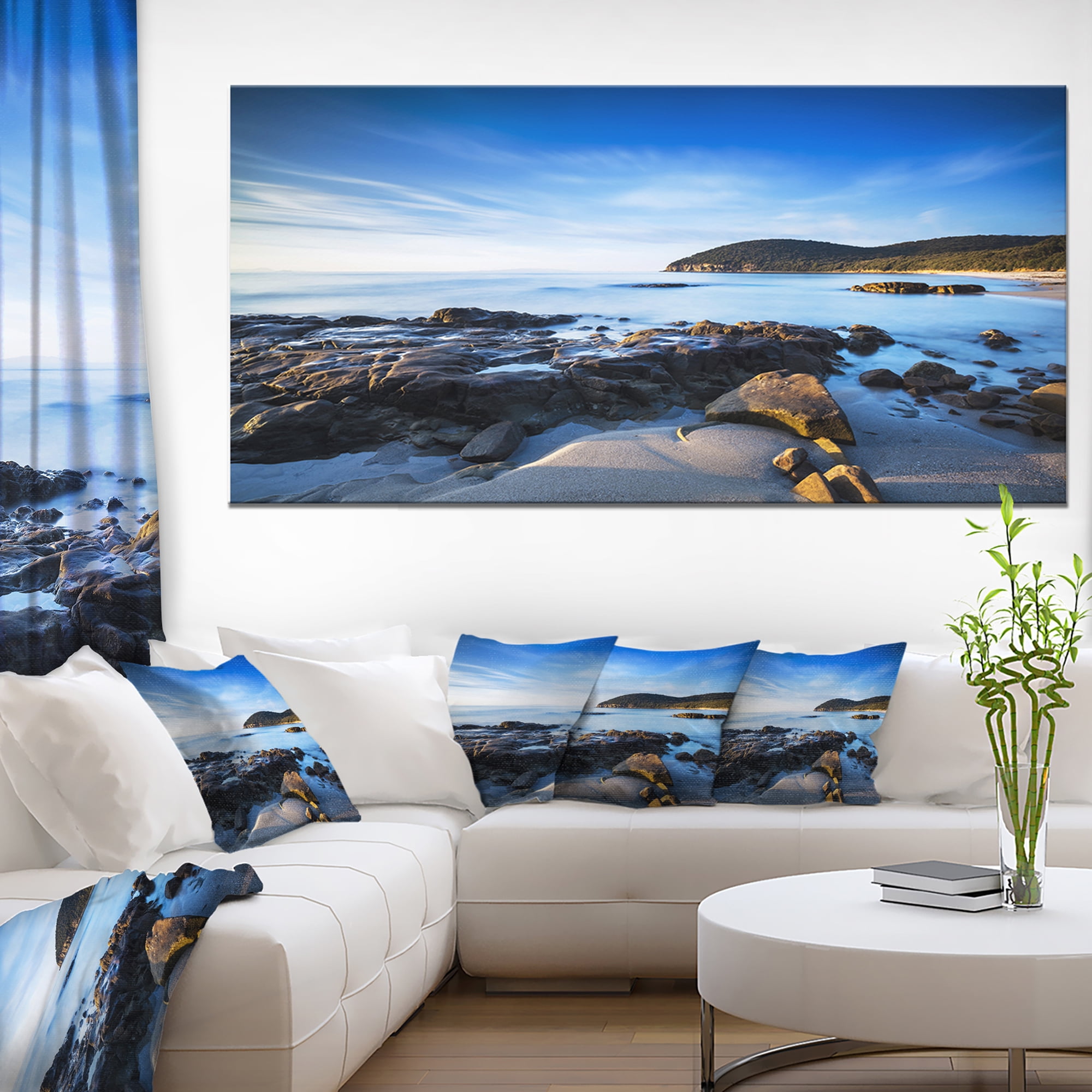 32x16 Design Art PT11359-32-16 Cala Violina Bay Beach in Maremma-Extra Large Seashore Canvas Art-32X16 